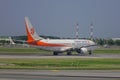 Passenger airplane at Bangkok Airport BKK Royalty Free Stock Photo