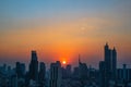 :Beauitful sunset with Cityscape or Bangkok city Thailand.bangkok capital city of thailand