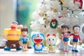 Doraemon, Nobita and friends are celebrating for Christmas. Doraemon is all time famous cat robot character from Japan