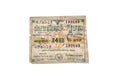 Bangkok, Thailand - December 14, 1950. 2493 Antique Lotto or Lottery on white background, isolated 192689