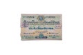 Bangkok, Thailand - December 15, 1943. Antique Lotto or Lottery on white background, isolated 597824