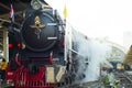 Bangkok,Thailand:December 5, 2018 - Closeup vintage steam train