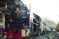 Bangkok,Thailand:December 5, 2018 - Closeup vintage steam train