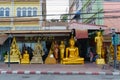 Golden Buddha statue store in Bangkok Royalty Free Stock Photo