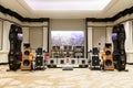 Bangkok, Thailand - December 19, 2021 : Hifi system with amplifier and speakers for display at BAV Hi-end show in Bangkok Royalty Free Stock Photo