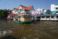 Panning of a ferry boat crusing on Chao Phraya river Royalty Free Stock Photo