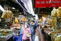 BANGKOK, THAILAND - DECEMBER 29, 2017: People are walking to buy food to cook in Yaowarat market