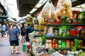 BANGKOK, THAILAND - DECEMBER 29, 2017: People are walking to buy food to cook in Yaowarat market