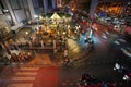 BANGKOK THAILAND-DECEMBER 16:Ratchaprasong Intersection, Grand Hyatt and Erawan Shrine Close the door View BTS Walk Way Before the