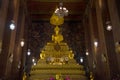 Sculpture of a Buddha. Interior of Phra Ubosot of Buddhist Temple of Wat Pho, Bangkok