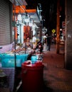 BANGKOK, THAILAND -  December 2019: Street food market old woman Royalty Free Stock Photo