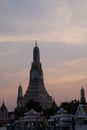 Sunset over the Wat Arun Buddhist Temple