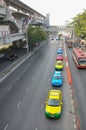 BANGKOK, THAILAND - DECEMBER 29 2012 : taxi drivers wait for passenger on the street in queue line