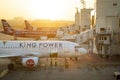 Bangkok thailand - december18,2019 : thai airasia plane preparing before departure from donmaung airport thailand