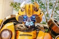 Transformers Autobot Bumblebee promoting feature film movie at the theater