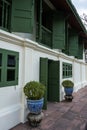 View of Thai ancient wooden house at Phra Racha Wang Derm or Thon Buri Palace, the only Royalty Free Stock Photo