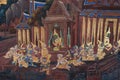 Wall paintings from a Buddhist temple depicting scenes of court life. Ancient illustrations