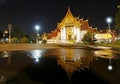 BANGKOK, THAILAND - DECEMBER 18, 2015 : Wat Benjamaborphit The Marble Temple Reflaction Royalty Free Stock Photo