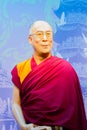 BANGKOK, THAILAND - DECEMBER 19: Wax figure of the famous Dalai Royalty Free Stock Photo