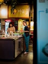 BANGKOK, THAILAND -  December 2019: Woman cooking in cafe Royalty Free Stock Photo