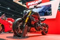 Bangkok, Thailand - Decemebr 3, 2019 : Italian powerhouse motorcycle Ducati diavel 1260S, mixes styling cues from sport bikes, Royalty Free Stock Photo