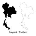 Bangkok, Thailand. Detailed Country Map with Location Pin on Capital City. Royalty Free Stock Photo