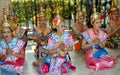 Bangkok, Thailand: Erawan Shrine Khong Dancers Royalty Free Stock Photo