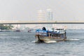 Chao Phraya Express Boat. a famous transportation service in Bangkok, Thailand operating on the Chao Phraya River. Royalty Free Stock Photo