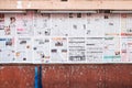 Bangkok, Thailand - 11 Feb 2017 : Chinese newspapers on the wall