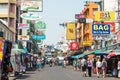 Khaosan road. a famous backpacker street Khao San in Bangkok, Thailand Royalty Free Stock Photo