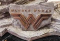 Logo in model From The Movie Wonder Woman displays at the theater Royalty Free Stock Photo