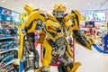 Model replica of Bumblebee from The Transformers on display in shopping mall