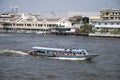 Public shuttle ferry to cross the Chao Phraya river in Bangkok