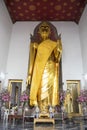 Standing golden Buddha statue in Wat Pho, Bangkok