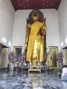 Standing golden Buddha statue in Wat Pho, Bangkok