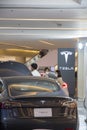 Tesla electric cars display on the showroom in the shopping mall, Bangkok