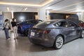 Tesla electric cars display on the showroom in the shopping mall, Bangkok