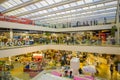 BANGKOK, THAILAND, FEBRUARY 02, 2018: Above view of unidentified people inside of Siam Paragon shopping mall in Bangkok