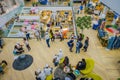 BANGKOK, THAILAND, FEBRUARY 02, 2018: Above view of unidentified people inside of Siam Paragon shopping mall in Bangkok