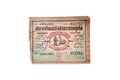 Bangkok, Thailand - February 7, 1948. Antique Lotto or Lottery on white background, isolated 855752