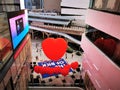 Bangkok, Thailand - February 1,2020 the department store setup big red heart balloon the street to celebrate Valentine festival