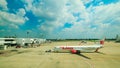 BANGKOK, THAILAND : FEBRUARY 04, 2017 - DONMUEANG International Airport and plane prepare for take off.