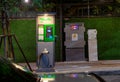 BANGKOK, THAILAND - FEBRUARY 17: Electric car charging station fully operational at Victoria`s Garden in Bangkok, on February 17,