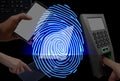 Fingerprint scan provides security access with biometrics identi Royalty Free Stock Photo