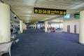 BANGKOK, THAILAND - FEBRUARY 08, 2018: Indoor view of unidentified people waiting inside of the airport at Suvanaphumi Royalty Free Stock Photo