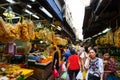 Bangkok, Thailand - February 2, 2019 : Local people shopping at food market at Yaowarat in Bangkok Royalty Free Stock Photo