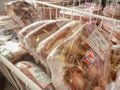 BANGKOK, THAILAND - FEBRUARY 10: Packed frozen ox tail on retail in the meat section of Foodland Supermarket in Bangkok on