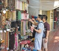 BANGKOK, THAILAND-FEBRUARY 04,2017 : People choose to purchase the necklace at the market of Sempeng Chinatown on Bangkok, Thailan