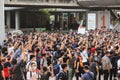 Pro-Democracy protesters protest at Pathumwan Intersection