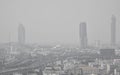 BANGKOK, THAILAND - FEBRUARY 7, 2018: Bangkok skyline with air pollution Royalty Free Stock Photo